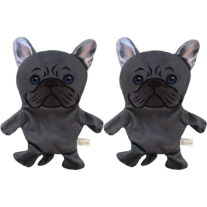Piggy Poo and Crew French Bulldog Paper Crinkle Squeaker Toy, Small, Pack of 2