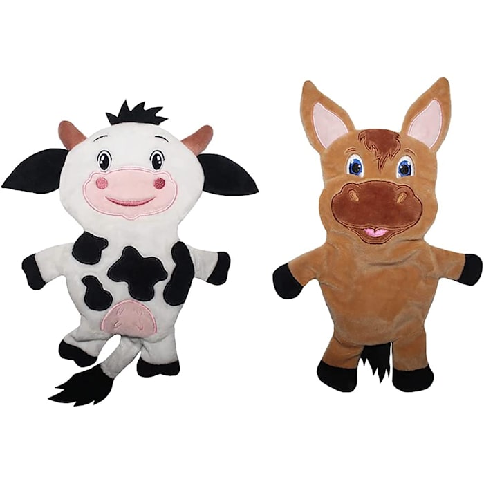 Piggy Poo and Crew Cow and Horse Paper Crinkle Squeaker Toy, Small, Pack of 2