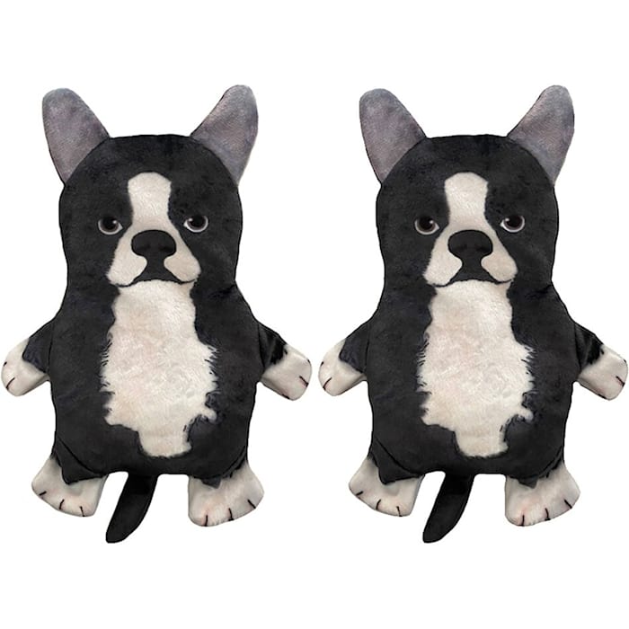 Piggy Poo and Crew Boston Terrier Paper Crinkle Squeaker Toy, Small, Pack of 2