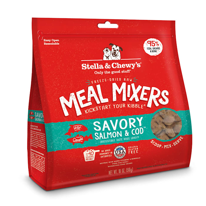 Stella & Chewy s Meal Mixers Savory Salmon & Cod Grain-Free Dry Dog Food Topper  18 oz.