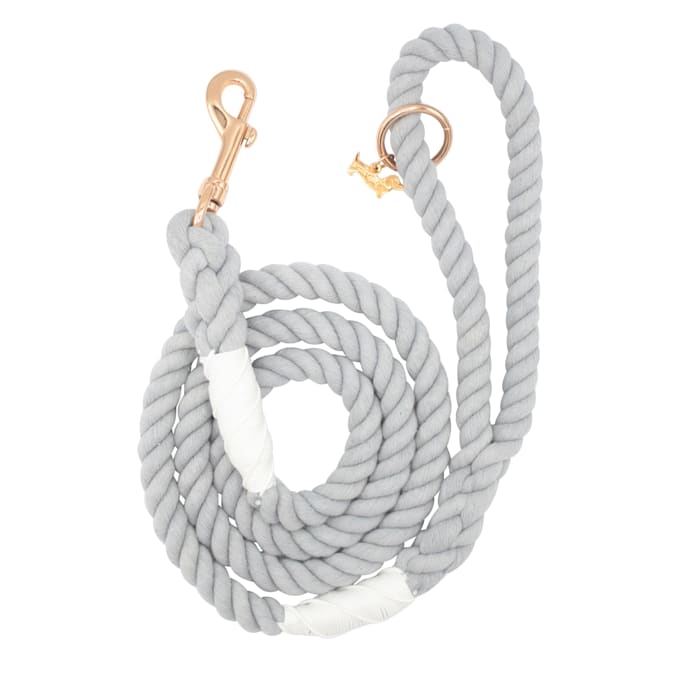 Sassy Woof Rope Dog Leash, Serenity, 5 ft. Long, 1 in. Wide, Gray