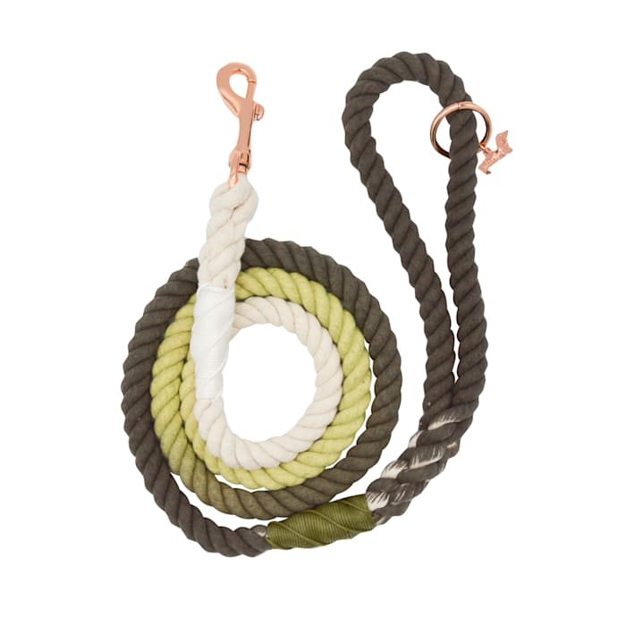 Sassy Woof Rope Dog Leash, Ombre Olive, 5 ft. Long, 1 in. Wide, Green