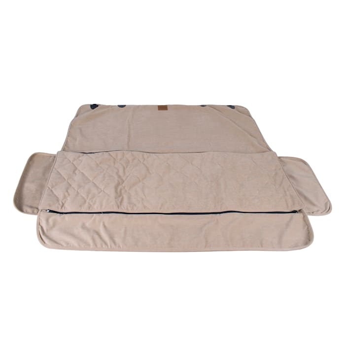 Carolina Pet Company Microfiber Hammock-Style Rear Car Seat Cover in Tan for Dogs, Brown