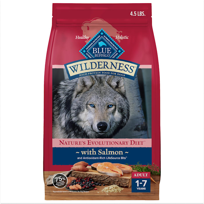 Photos - Dog Food Blue Buffalo Wilderness Natural High-Protein Salmon Recipe Dry Food for Adult Dogs, 4.5 lbs. 