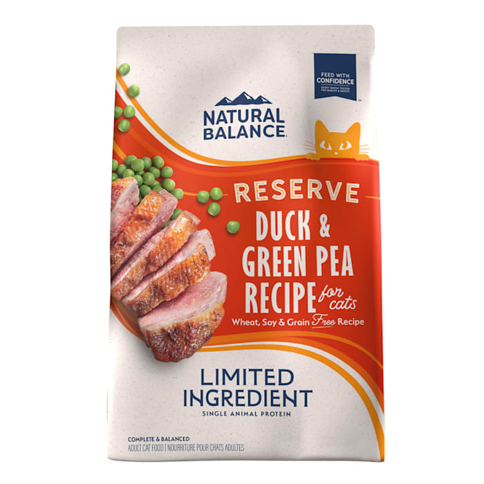 Natural Balance Limited Ingredient Adult Grain Free Dry Cat Food Reserve Duck & Green Pea Recipe, 4 lbs.