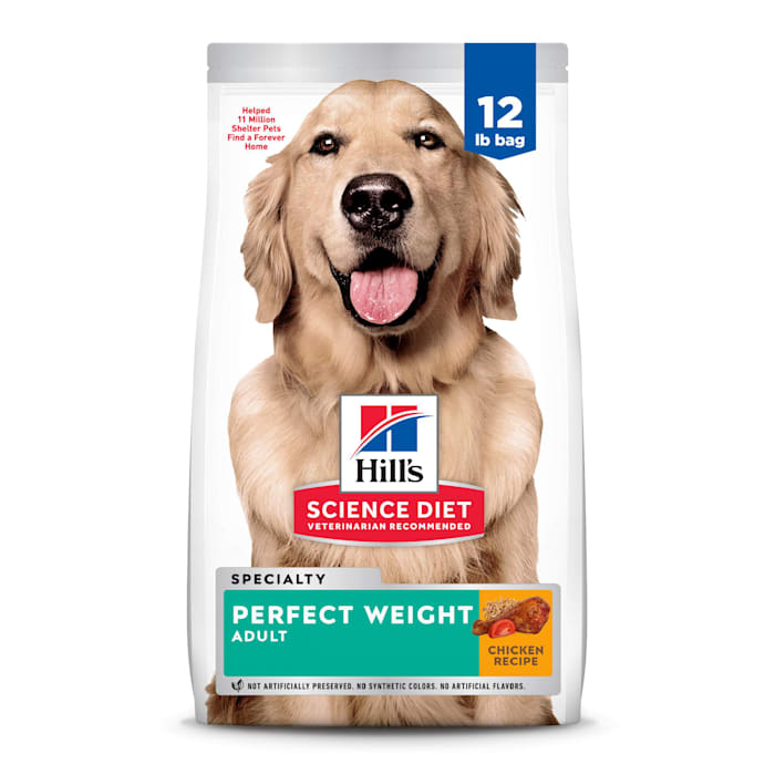 Hill's Science Diet Adult Perfect Weight Chicken Recipe Dry Dog Food, 12 lbs.