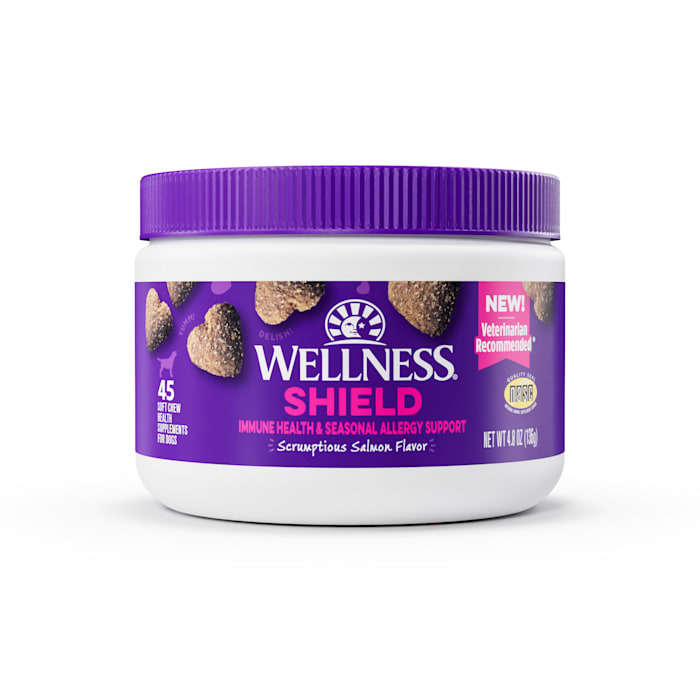 Wellness Salmon Flavored Soft Chew Immune & Allergy Supplements for Dogs, Count of 45