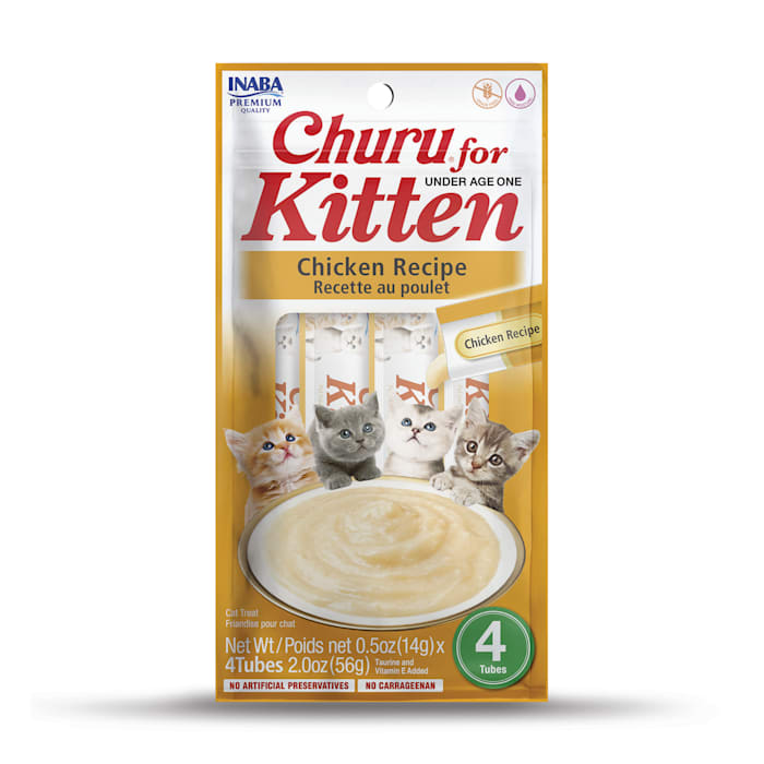 Inaba Churu Kitten Purees Chicken Recipe Cat Treats, .5 oz., Count of 4