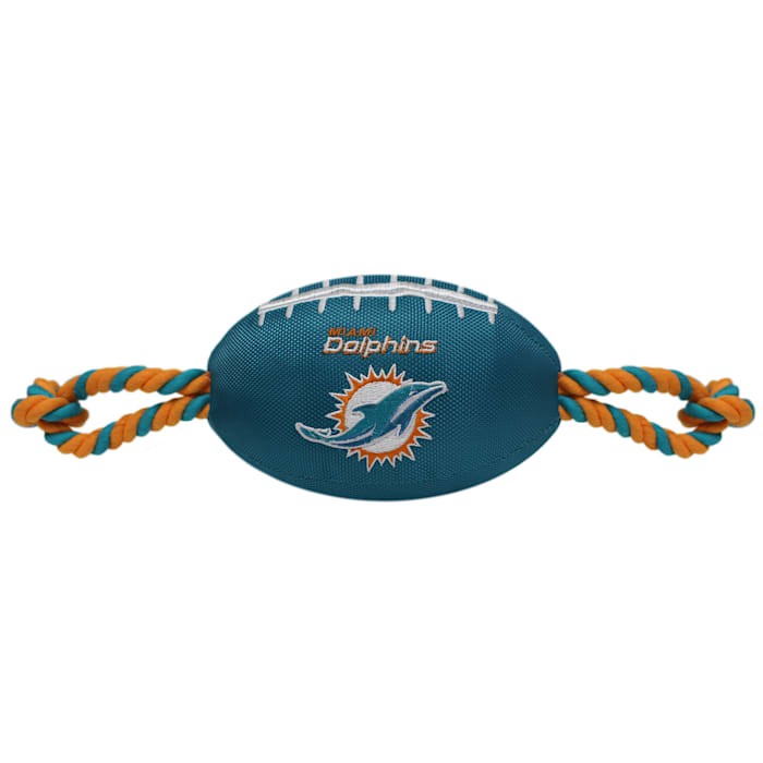Pets First Miami Dolphins Nylon Football Rope Dog Toy, Large