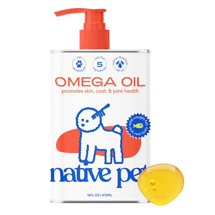 Native Pet Omega Oil for Dogs - Fish Oil for Skin and Coat Health