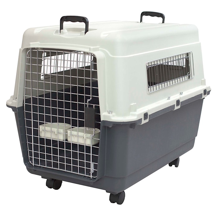 Kennels Direct Premium Plastic Dog Kennel and Travel Crate  XX Large  with Sportpet Designs Waterproof 36  pet bed   XX Large