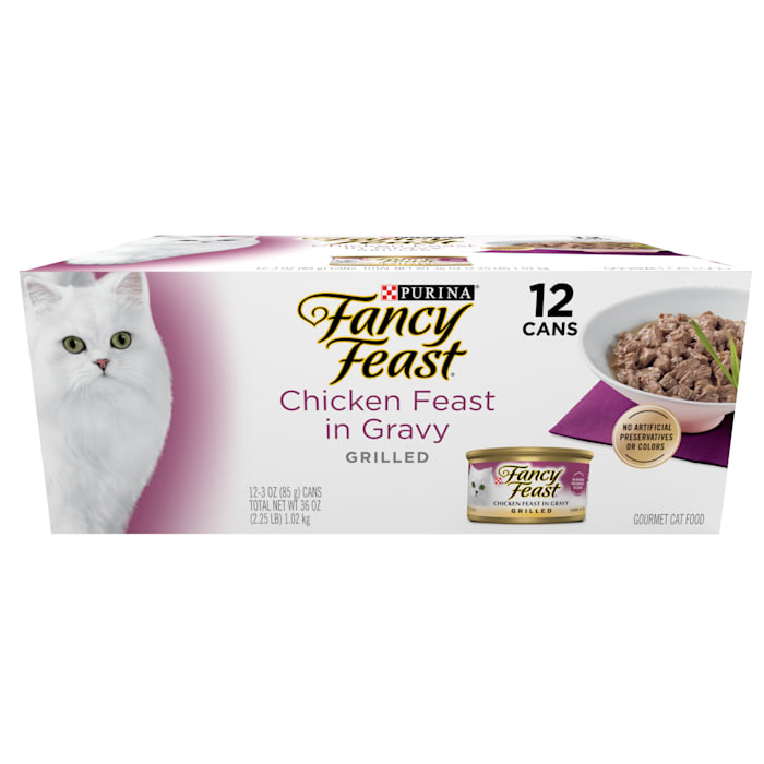 Fancy Feast Grilled Chicken Feast in Wet Cat Food Gravy, 3oz, Count of 12