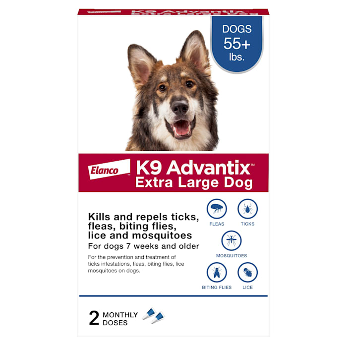 K9 Advantix, Tick & Mosquito Prevention 2-Monthly Treatments for Extra Large Dogs, Over 55 lbs.