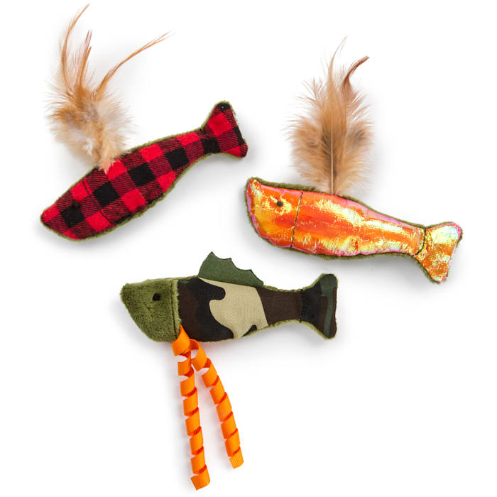 UPC 786306096830 product image for SmartyKat Fish Friends Plush Crinkle Catnip and Feather Cat Toys, Small, Pack of | upcitemdb.com