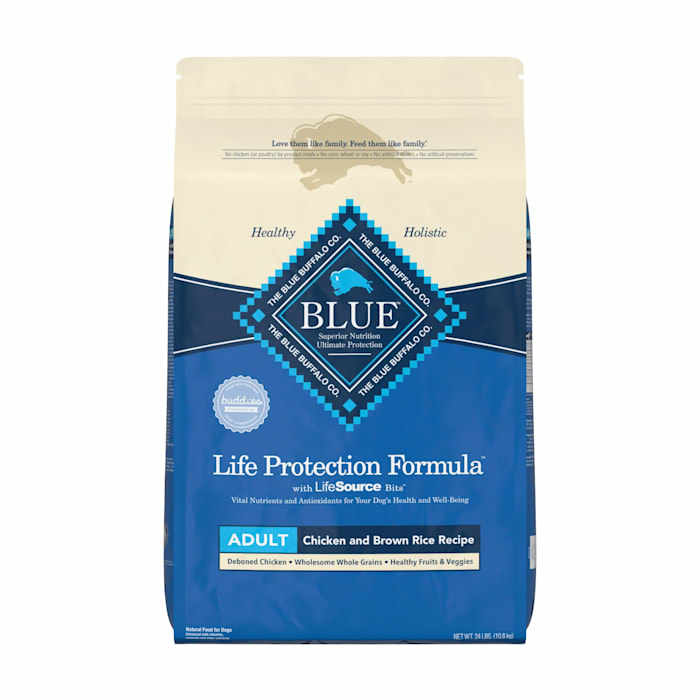 Photos - Dog Food Blue Buffalo Blue Life Protection Formula Adult Chicken and Brown Rice Recipe Dry , 24 lbs. 