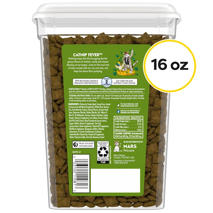 Temptations MixUps Catnip Fever Flavor Crunchy and Soft Cat Treats, 16 oz