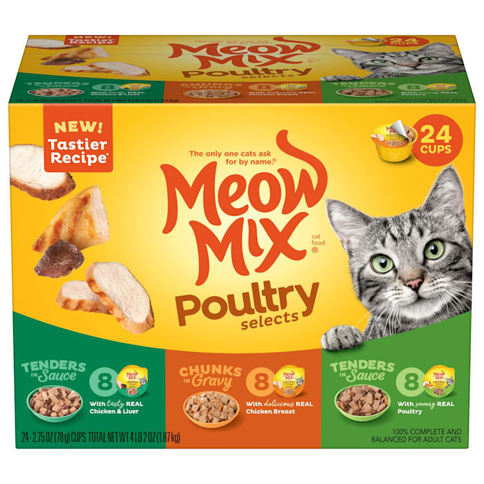 UPC 829274510165 product image for Meow Mix Poultry Selections Variety Pack Wet Cat Food, 2.75 oz., Pack of 24 | upcitemdb.com