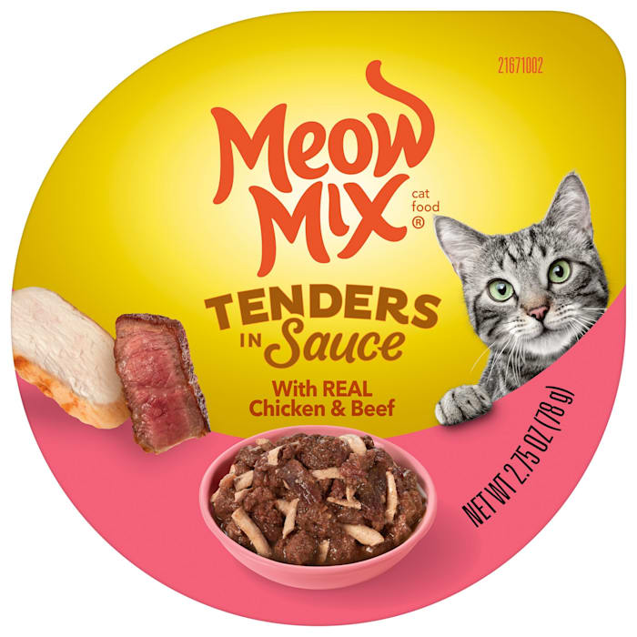 Meow Mix Tender Favorites Chicken & Beef in Sauce Wet Cat Food 2.75-Ounce Cups