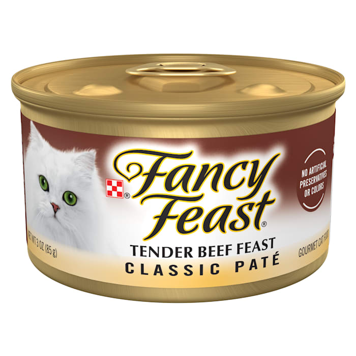 Fancy Feast Grain Free Tender Beef Feast Classic Pate Wet Cat Food, 3 oz