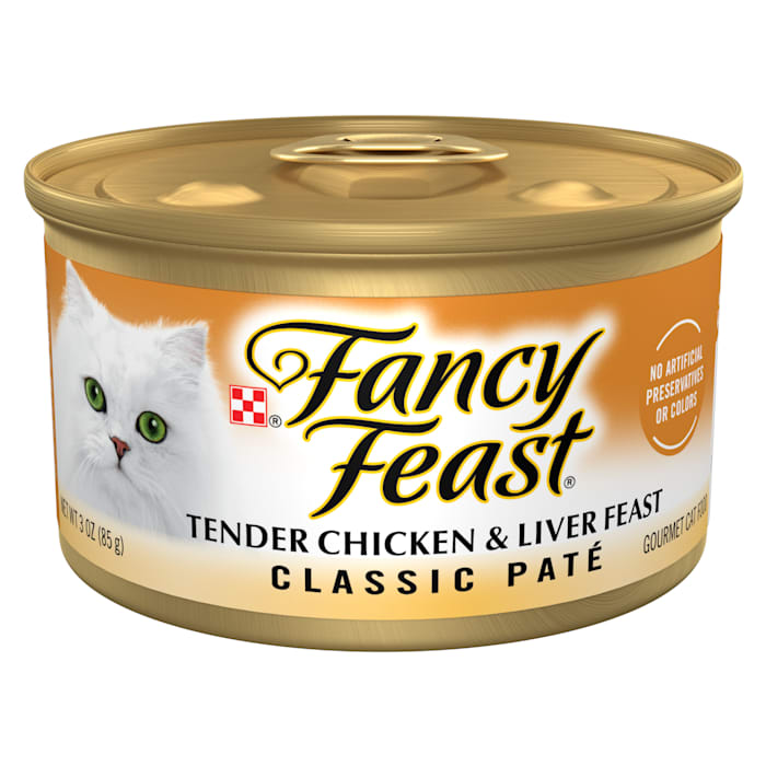 Fancy Feast Grain Free Tender Chicken and Liver Feast Classic Pate Wet Cat Food, 3 oz