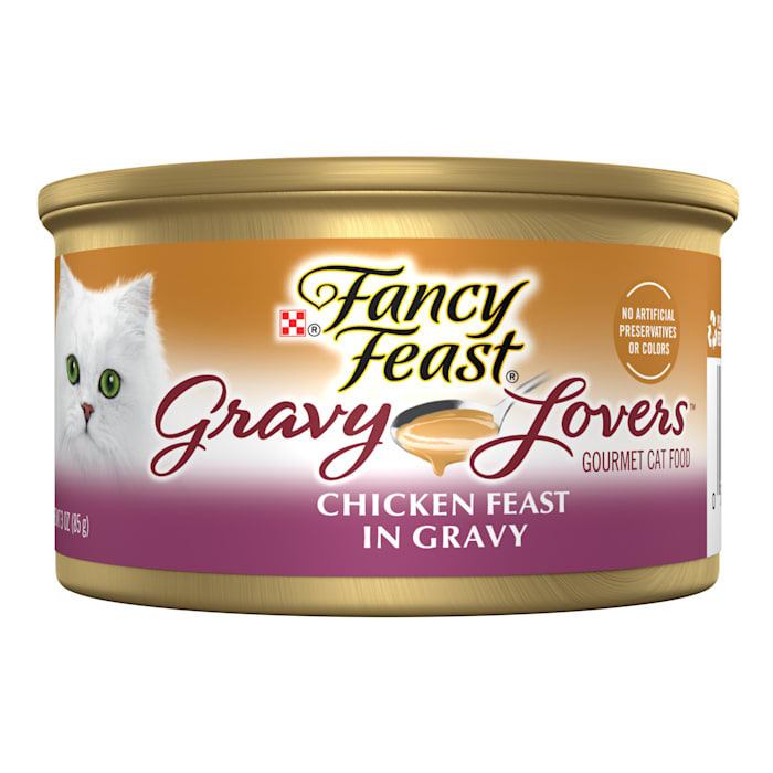 Purina Fancy Feast Gravy Lovers Chicken Feast in Gravy Grilled Gourmet in Wet Cat Food Gravy, 3 oz