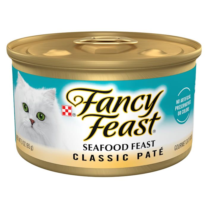 Fancy Feast Grain Free Seafood Feast Classic Pate Wet Cat Food, 3 oz