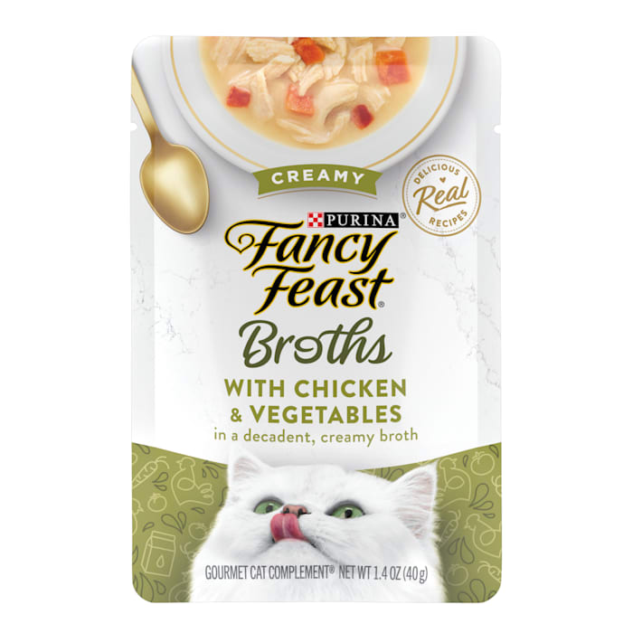 Photos - Cat Food Fancy Feast Lickable Creamy with Chicken and Vegetables Wet  Broth Topper, 1.4 oz. 