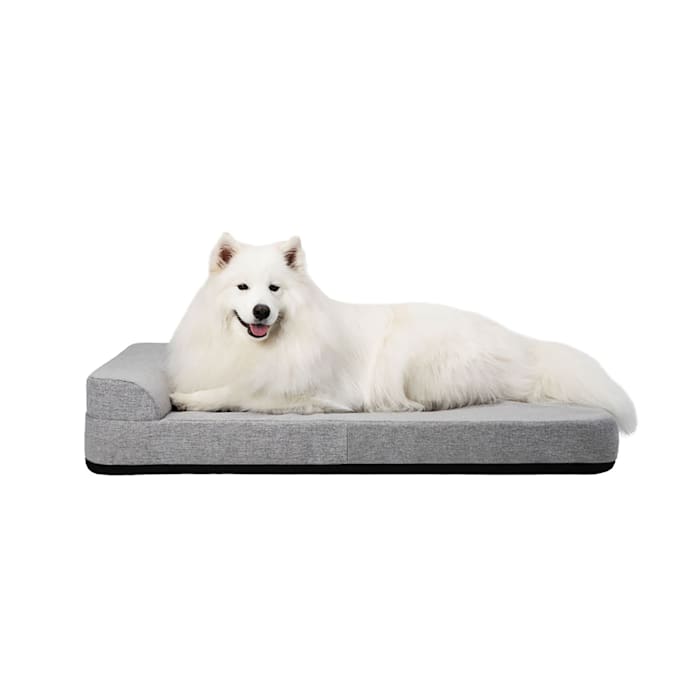 Diggs Bolster Dog Crate Pad Bed, 42" L X 28" W X 5.5" H, Grey