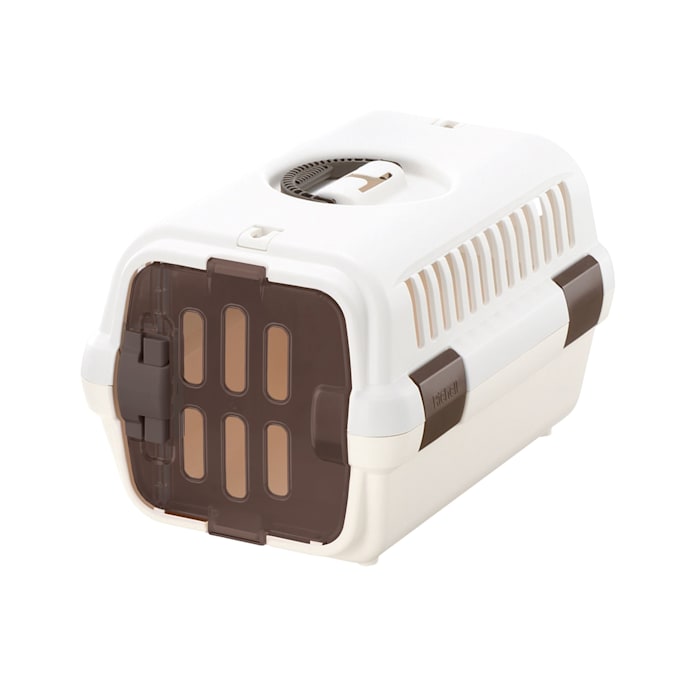 Richell White/Brown Pet Travel Carrier, Small
