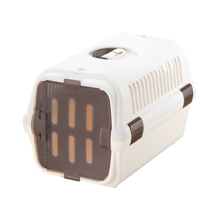 Richell White/Brown Pet Travel Carrier, Medium