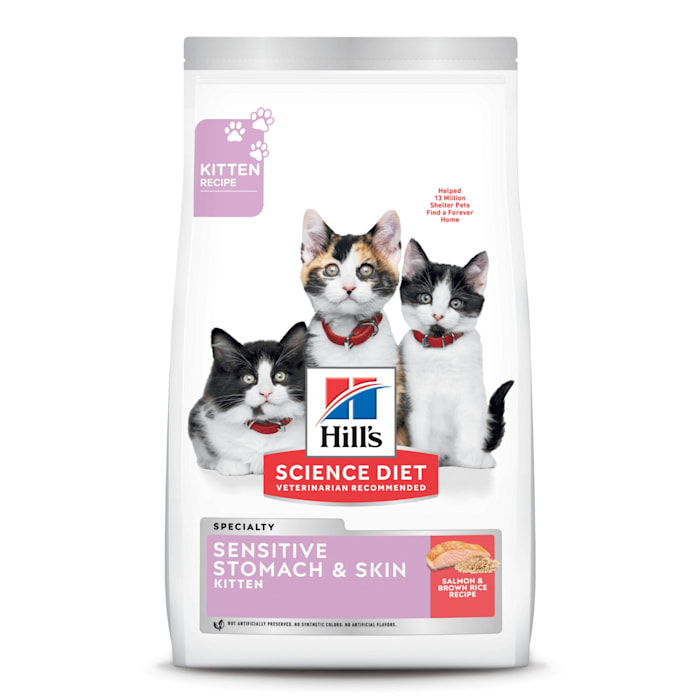 ( BBD:12/2025)Hill's Science Diet Kitten Sensitive Stomach & Sensitive Skin Salmon & Brown Rice Recipe Dry Cat Food, 6 lbs.