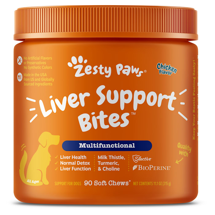 Photos - Dog Medicines & Vitamins Zesty Paws Chicken Liver Support Bites for Dogs, 11.1 oz., Count of 90 