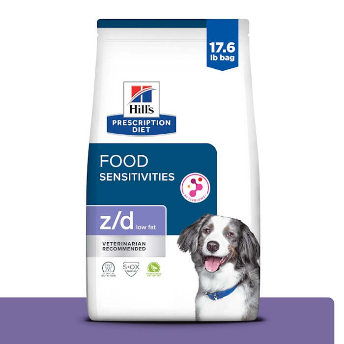 Hill's Prescription Diet z/d Low Fat Hydrolyzed Soy Recipe Sensitivities Dry Dog Food, 17.6 lbs.