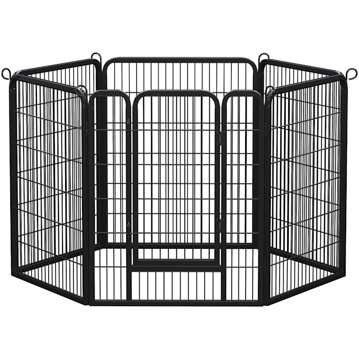 Topeakmart Black 6 Panels Metal Dog Playpen, 0.59" L X 31.5" W X 40" H, XL