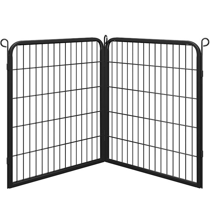 Topeakmart Black 2 Panels Metal Dog Playpen, 0.6" L X 26" W X 32" H, Small