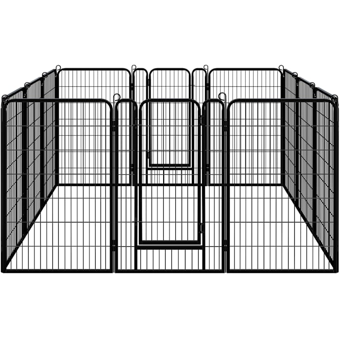 Topeakmart Black 8 Panels Metal Dog Playpen, 0.6" L X 28" W X 47" H, Large
