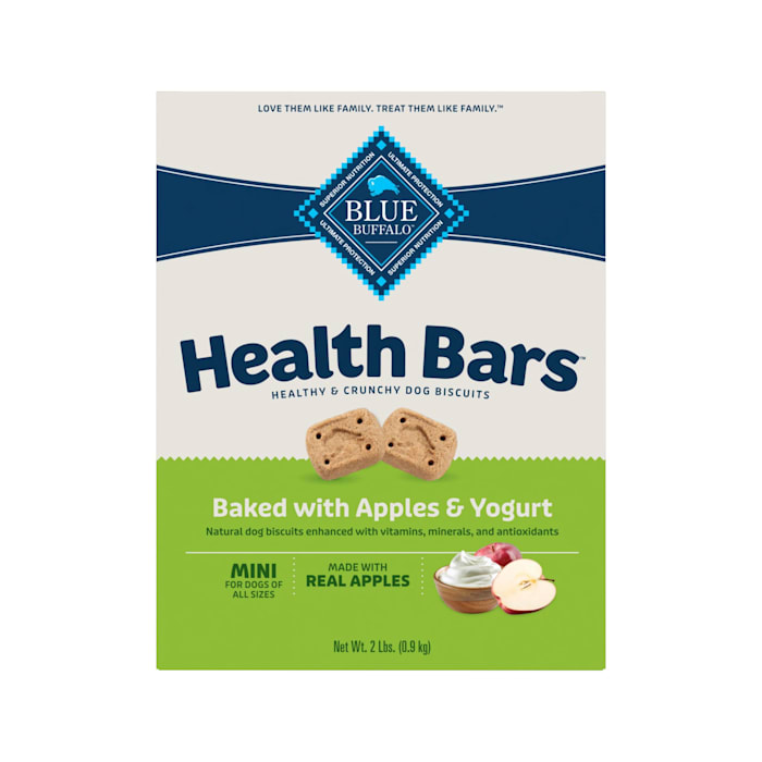 Blue Buffalo Health Bars Oven-Baked with Natural Ingredients, Apples & Yogurt Mini Crunchy Dog Biscuits, 2 lbs.