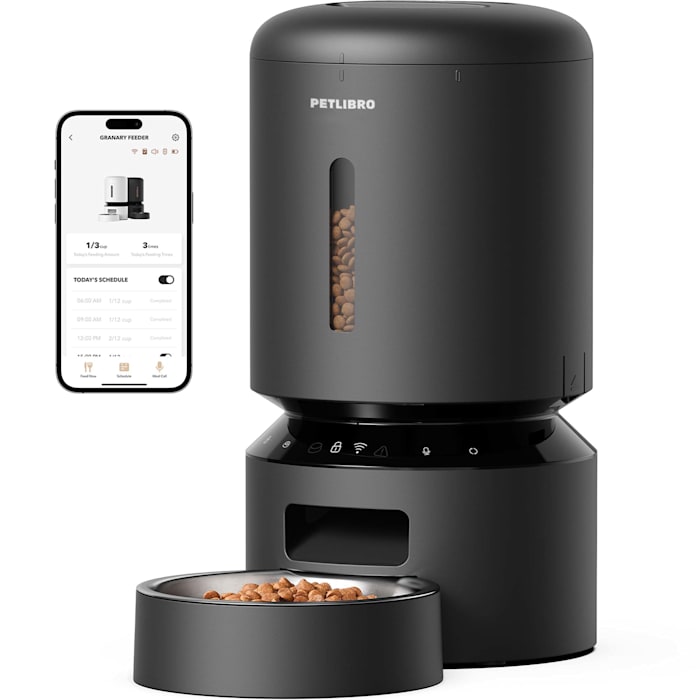 PETLIBRO Black Granary WIFI Pet Feeder Single Tray, 21.13 Cups