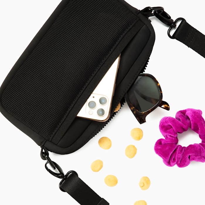 Lucy & Co. The Midnight Black Crossbody Treat Bag for Dogs, Small/Medium