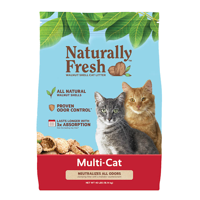 Naturally Fresh Quick-Clumping Natural Multi-Cat Walnut Cat Litter, 40 lbs.