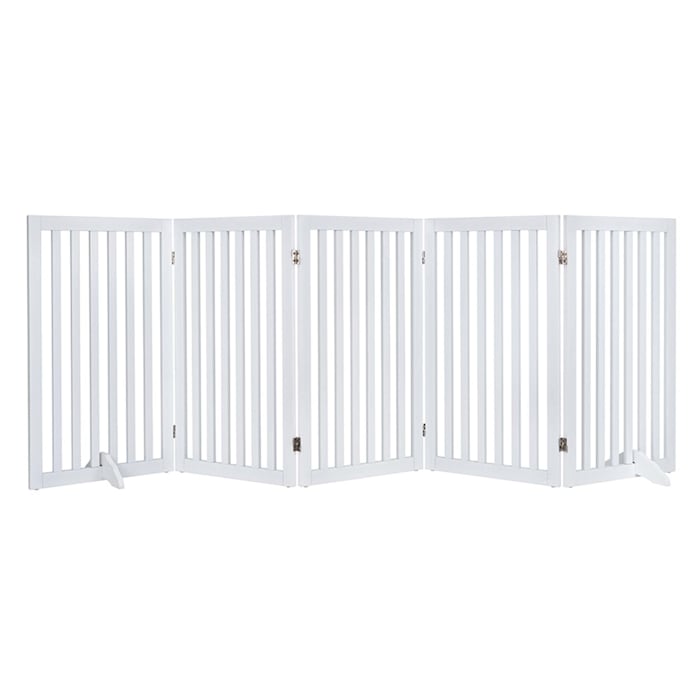 UniPaws Free Standing Pet Gate for Dog and Cat, 76"- 100" W X 36" H, White, Large/Wide