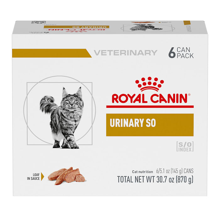 Royal Canin Veterinary Diet Urinary SO Loaf in Sauce Canned Wet Cat Food, 5.1 oz., Count of 6