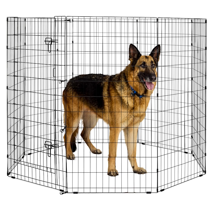 EveryYay Foldable Indoor/Outdoor Pet Exercise Pen, Black: With Feet, 48" H, 2XL