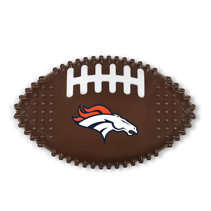 Pets First Mega Chew Denver Broncos Football Dog Toy, Small