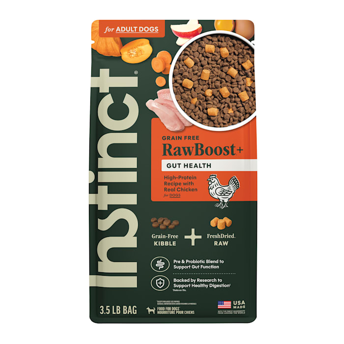 Instinct Raw Boost Gut Health Grain Free Recipe with Real Chicken Natural Dry Dog Food, 3.5 lbs.