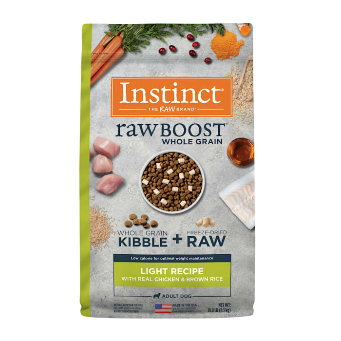 Instinct Raw Boost Whole Grain Light Recipe with Real Chicken Natural Dry Dog Food, 18 lbs.