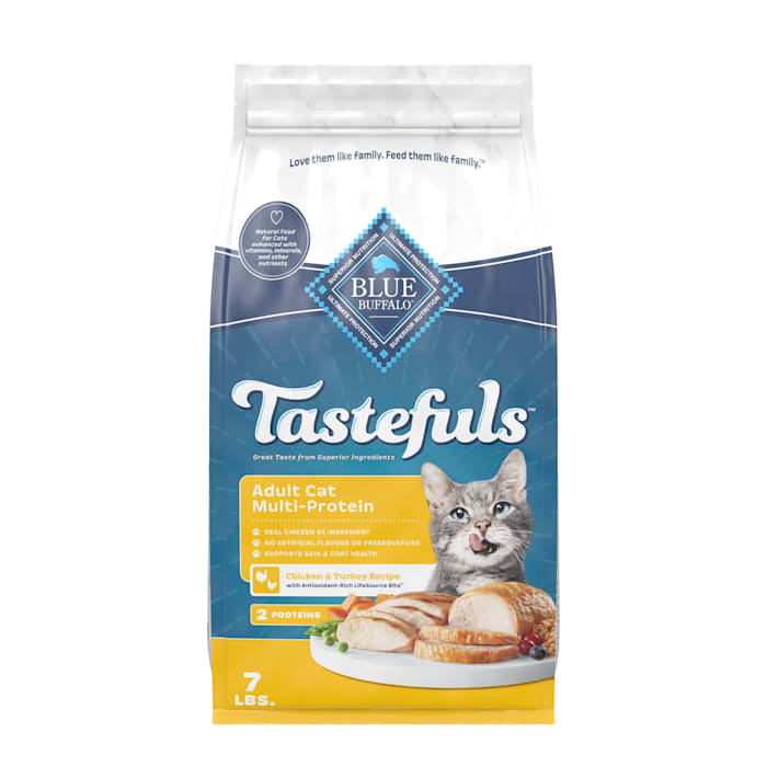 Blue Buffalo Tastefuls Multi-Protein Chicken & Turkey Recipe Adult Cat Dry Food, 7 lbs.