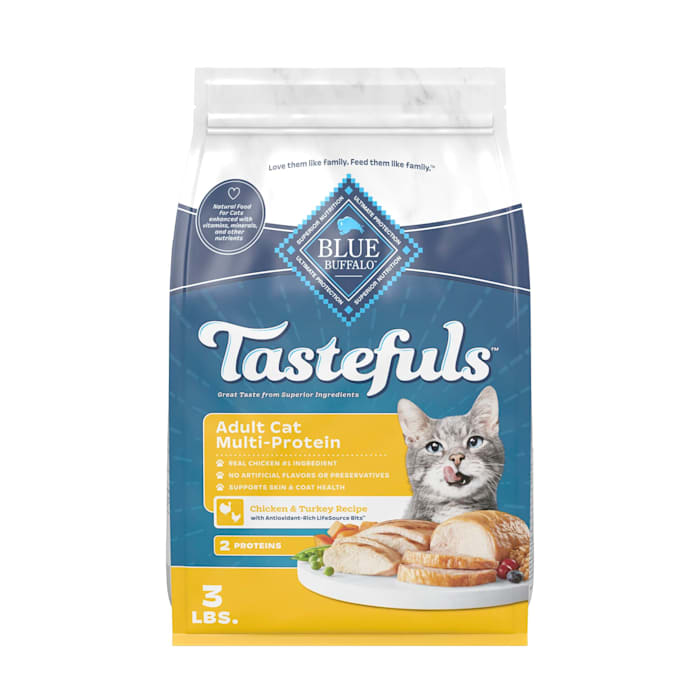 Blue Buffalo Tastefuls Multi-Protein Chicken & Turkey Recipe Adult Cat Dry Food, 3 lbs.