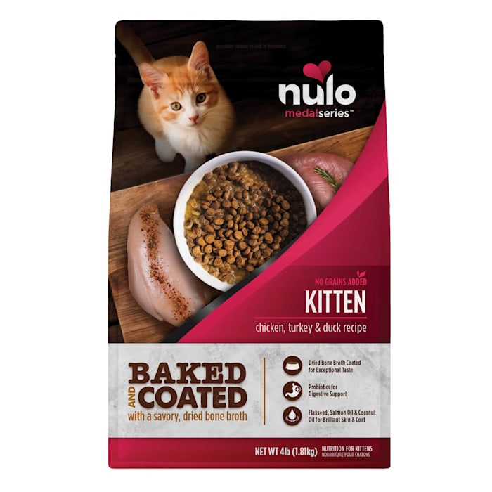 Nulo MedalSeries Baked & Coated Chicken, Turkey, & Duck Recipe Dry Kibble Kitten Food, 4 lbs.