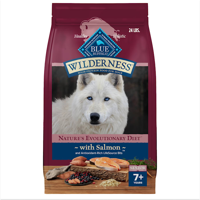 Blue Buffalo Wilderness High-Protein Natural Dry Food Salmon Recipe for Senior Dogs, 24 lbs.